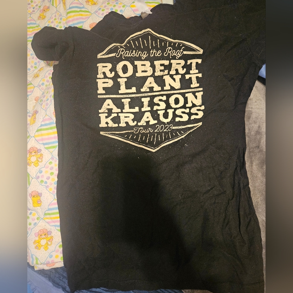 Robert Plant & Alison Krauss Tour Raising The Roof Black Graphic T-Shirt Large